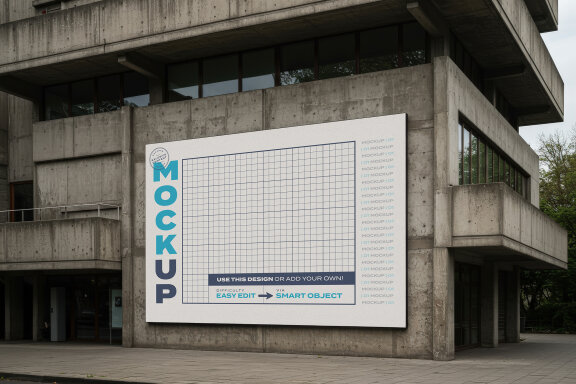 Giant Sign Brutalism Style Mockups