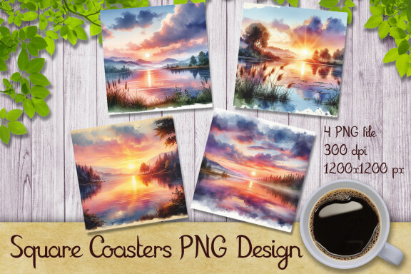 Wonderful Sunset Coaster Designs