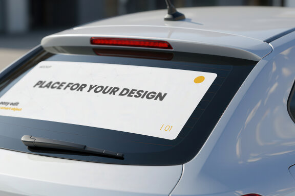 Sticker on Car Mockup