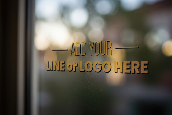 Ground Logo or Message on Glass Mockup