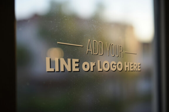 Ground Logo or Message on Glass Mockup