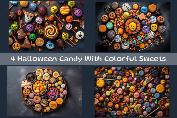 Halloween Candy With Colorful Sweets