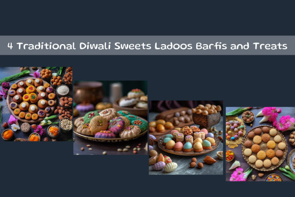 Traditional Diwali Sweets Ladoos Barfis and Festive Treats