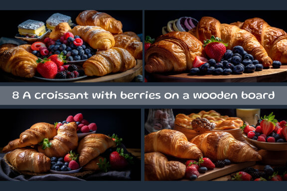 Freshly baked croissants in a basket