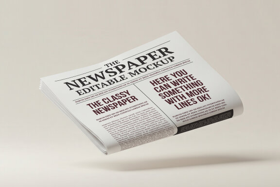 Newspaper with Editable Content Mockups
