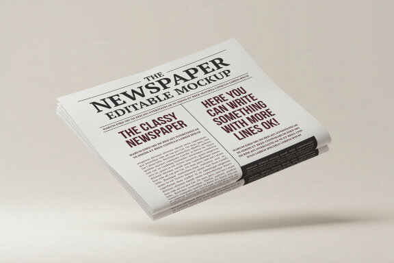 Newspaper with Editable Content Mockups