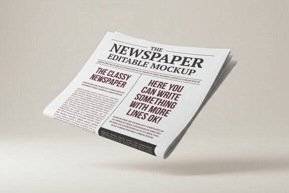 Newspaper with Editable Content Mockups