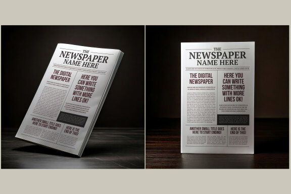 Newspaper with Editable Content Mockups