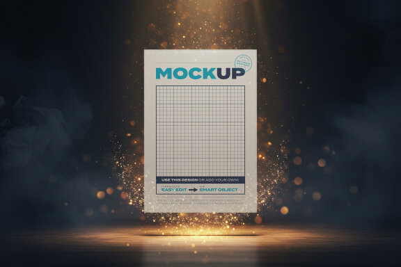 Page Floating Sparkles Mockup