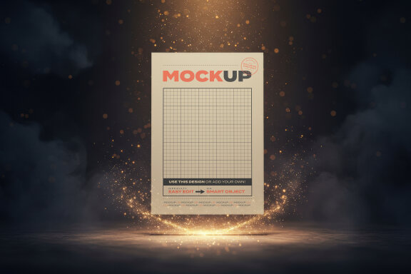 Page Floating Sparkles Mockup