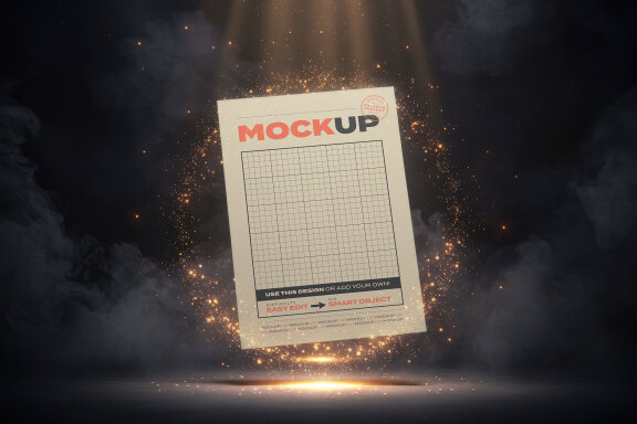 Page Floating Sparkles Mockup