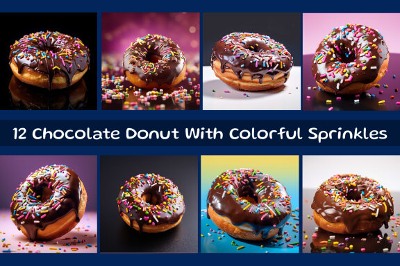 Chocolate Donut With Colorful Sprinkles