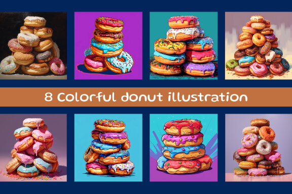 Colorful donut illustration