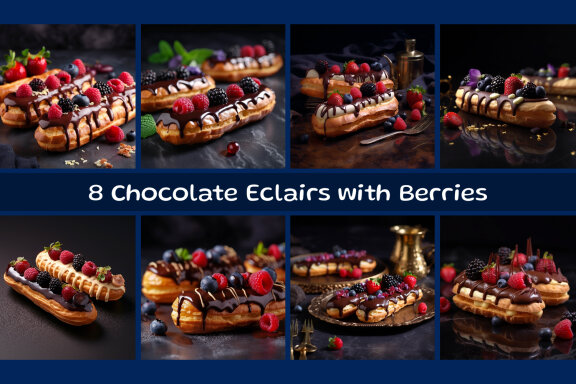 Chocolate Eclairs with Berries