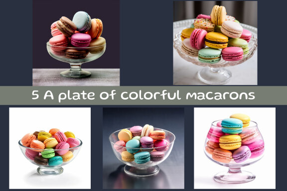 A plate of colorful macarons