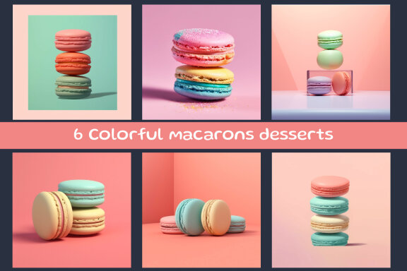 Colorful macarons desserts