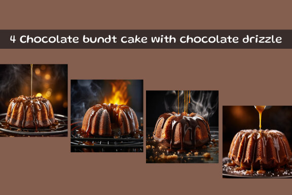 Chocolate bundt cake with chocolate drizzle