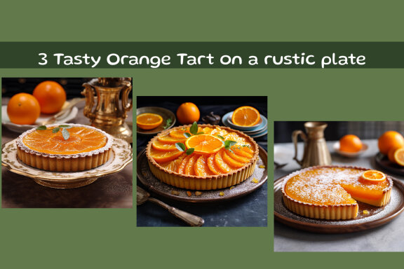 Tasty Orange Tart on a rustic plate