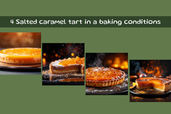Salted caramel tart in a baking conditions
