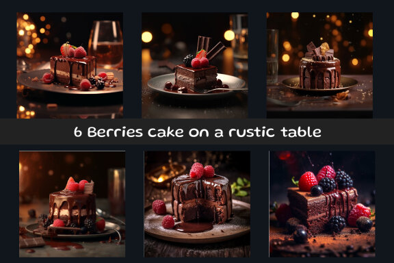 Berries cake on a rustic table