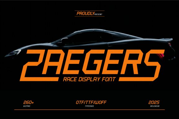 Zaegers | Race Display Font