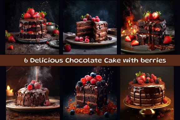 Delicious Chocolate Cake with berries