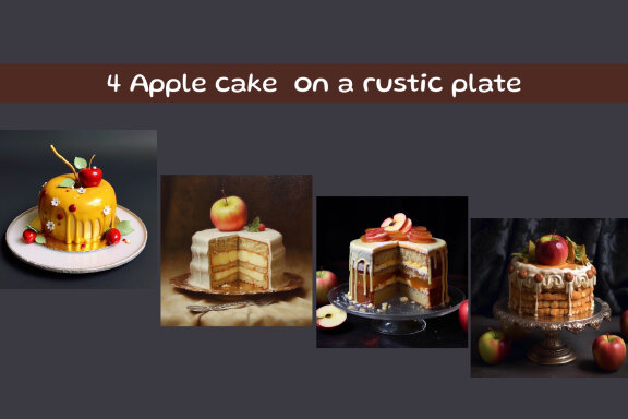 Apple cake  on a rustic plate