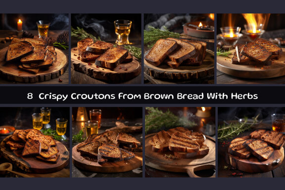  Crispy Croutons From Brown Bread With Herbs