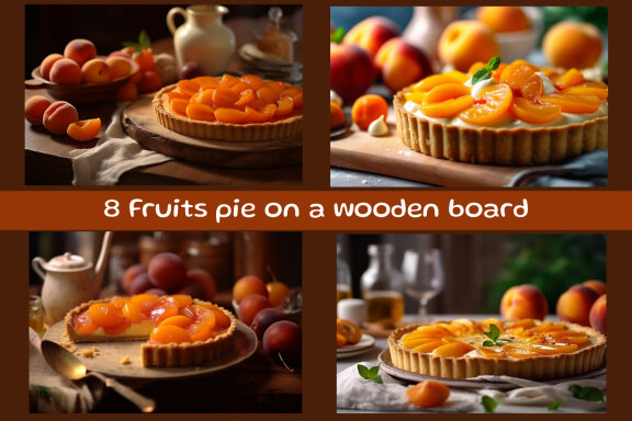 Fruits pie on a wooden board