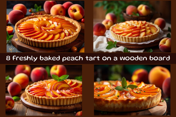 Freshly baked peach tart