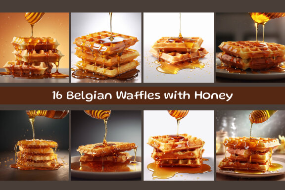 Belgian Waffles with Honey
