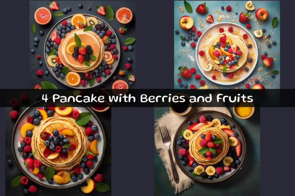 Pancake with Berries and Fruits