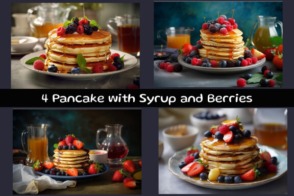 Pancake with Syrup and Berries