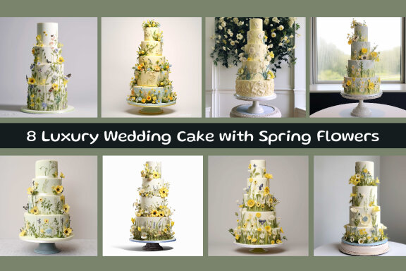 Luxury Wedding Cake with Spring Flowers