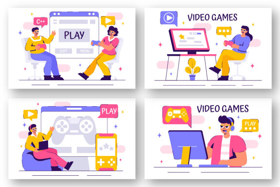 10 Professional Video Games Illustration