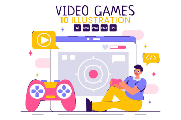10 Professional Video Games Illustration