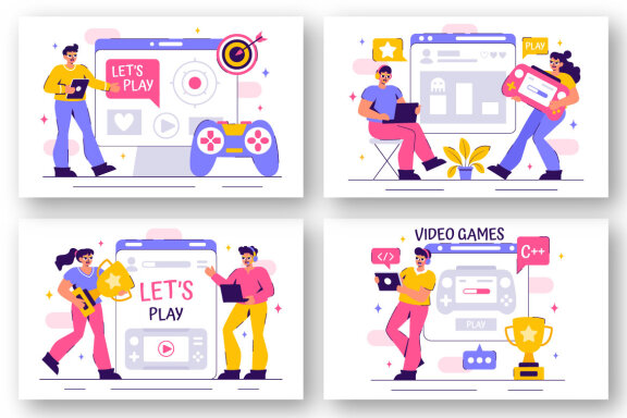 10 Professional Video Games Illustration