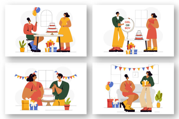9 Baby Shower Celebration Illustration