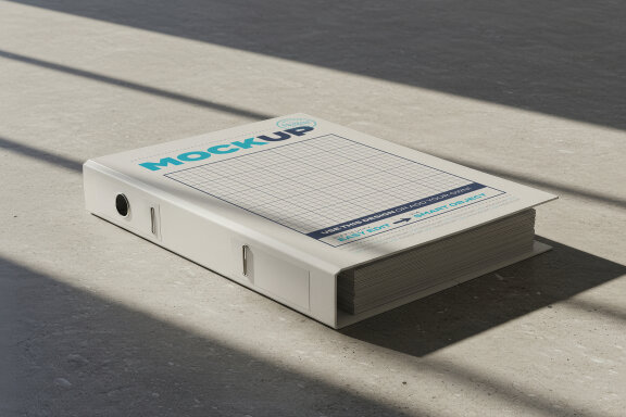 Folders and Books on Concrete Mockups