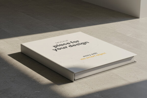 Folders and Books on Concrete Mockups