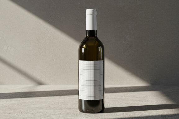 Wine Bottles on Concrete Floor Label Mockups