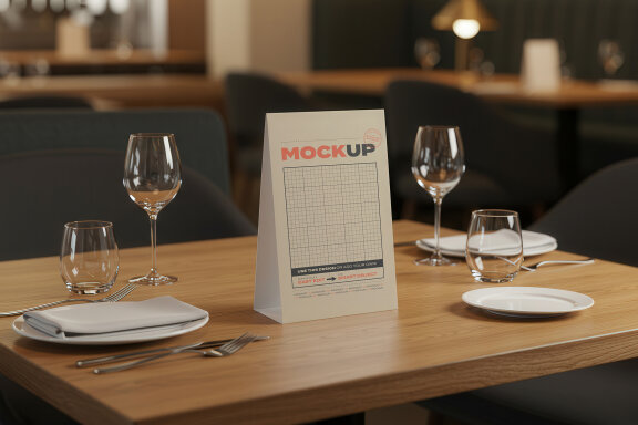 Table Tent Menu Mockups