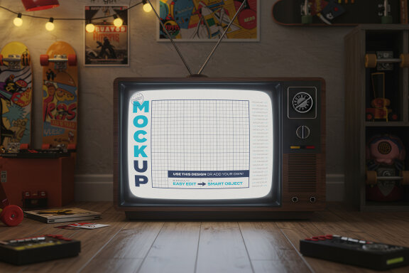 Old Style Retro Tv Mockup