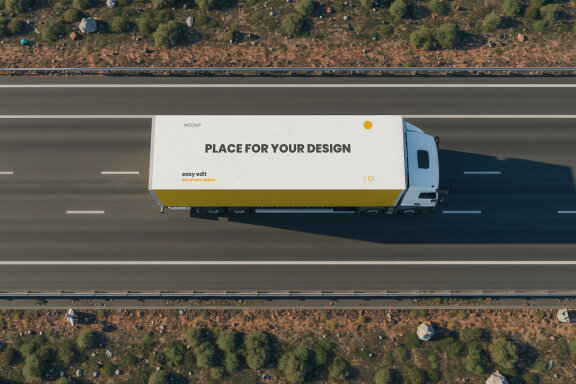 Truck from Above Mockup