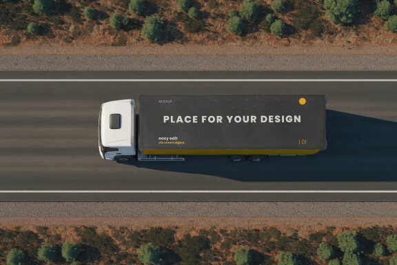 Truck from Above Mockup