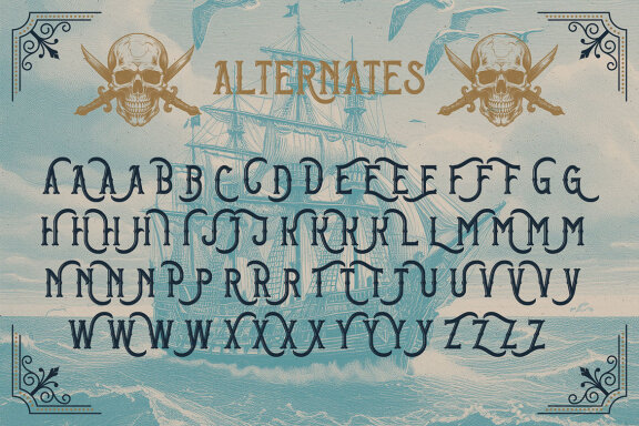 Pirate Rum Vintage Label Font