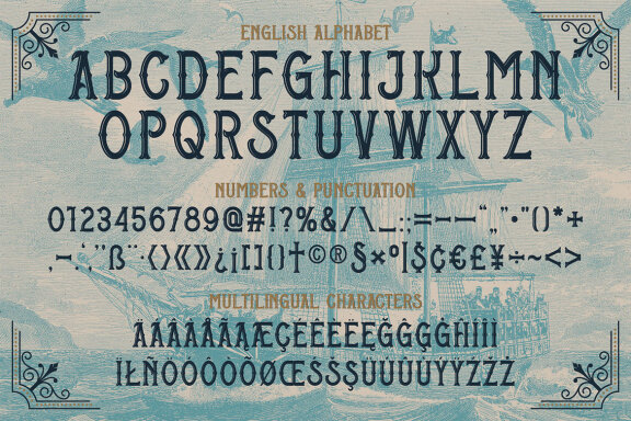 Pirate Rum Vintage Label Font