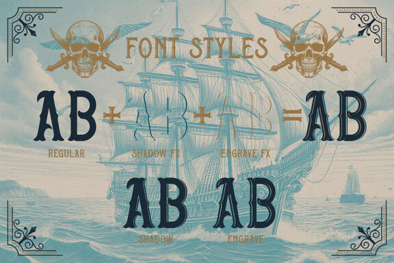 Pirate Rum Vintage Label Font