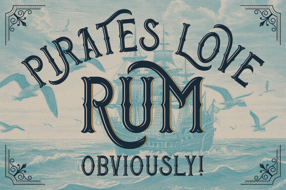 Pirate Rum Vintage Label Font