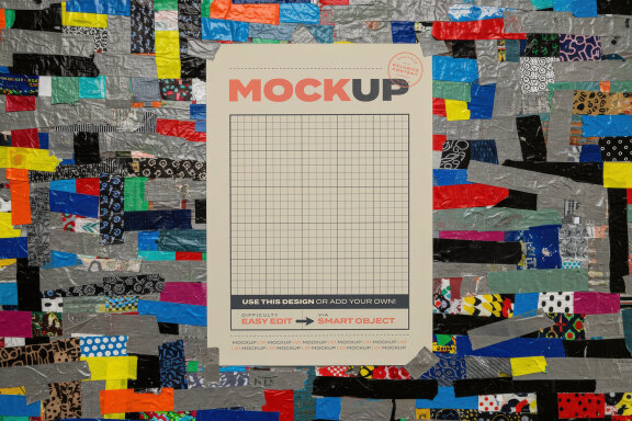 Colorful Collage Duct Tape Poster Mockups